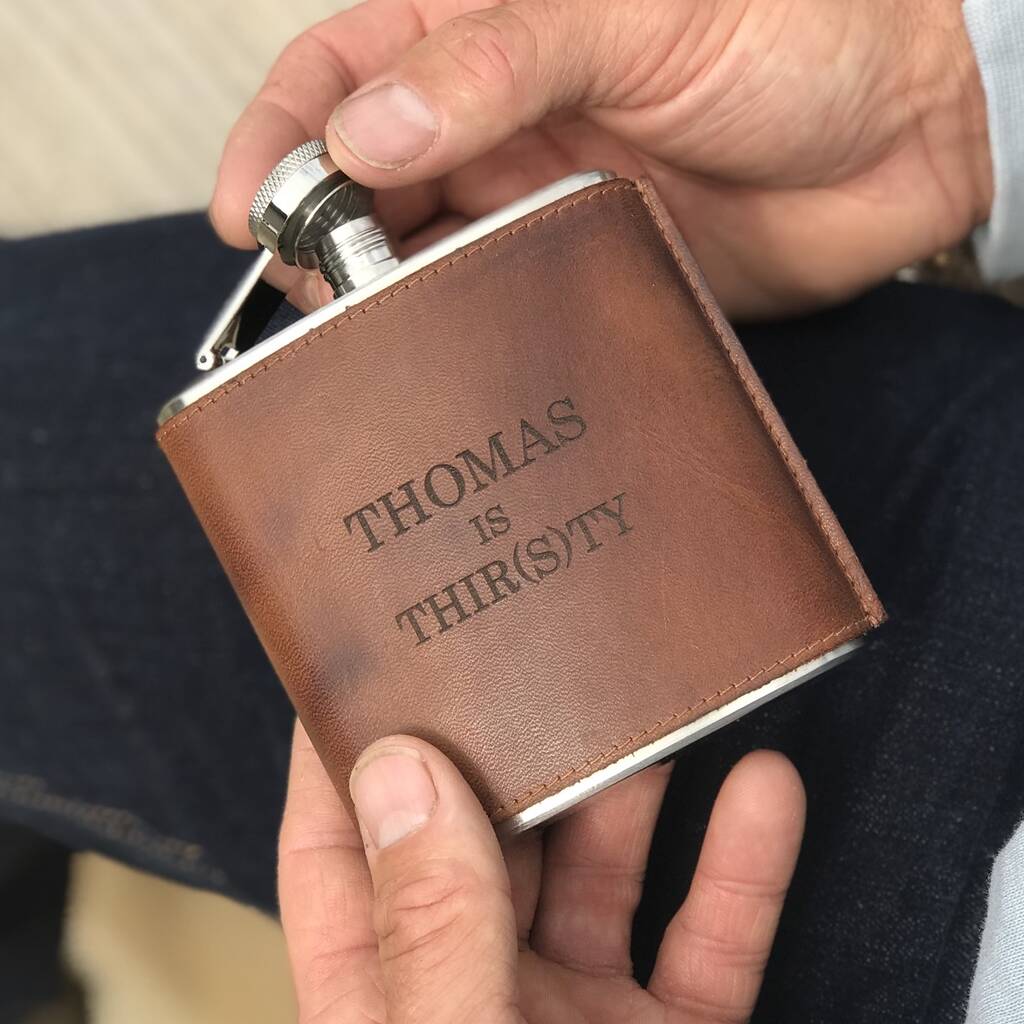 Leather Hip Flask - Birthday Gift