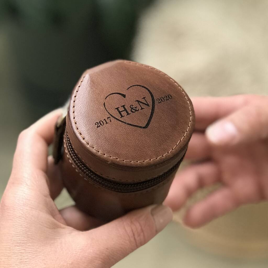 3rd Anniversary Leather Gift For Him - Round