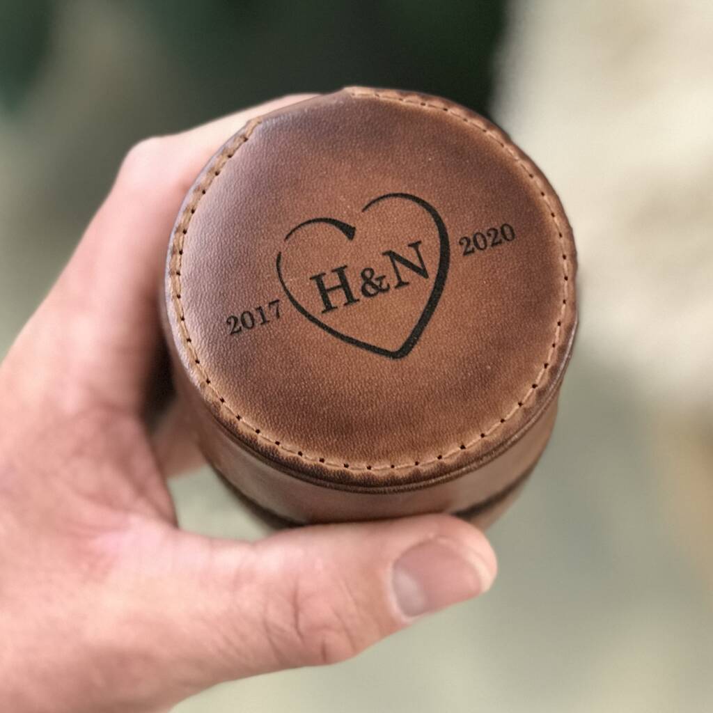 3rd Anniversary Leather Gift For Him - Round