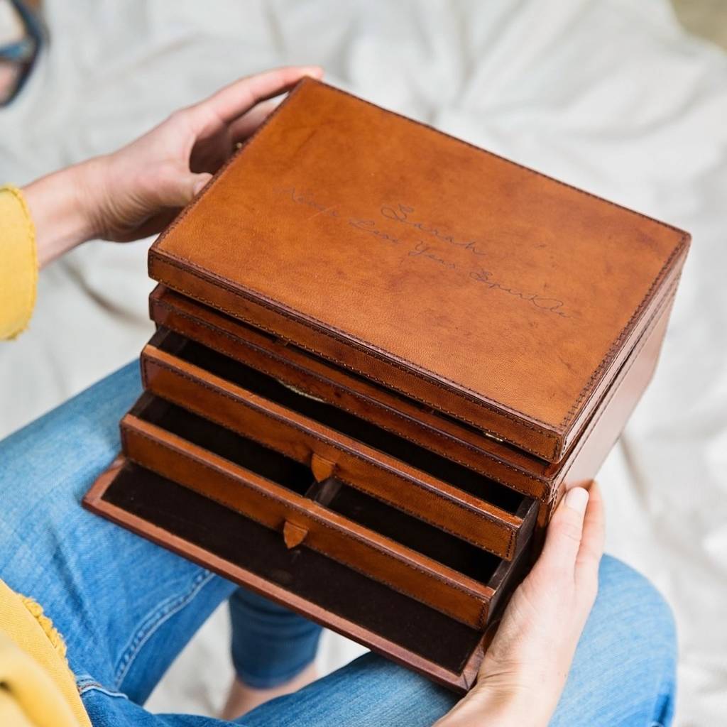 Women's Leather Jewellery Box - Large