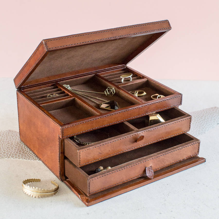 Women's Leather Jewellery Box - Large