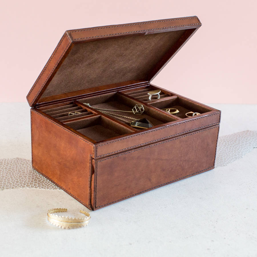 Women's Leather Jewellery Box - Large