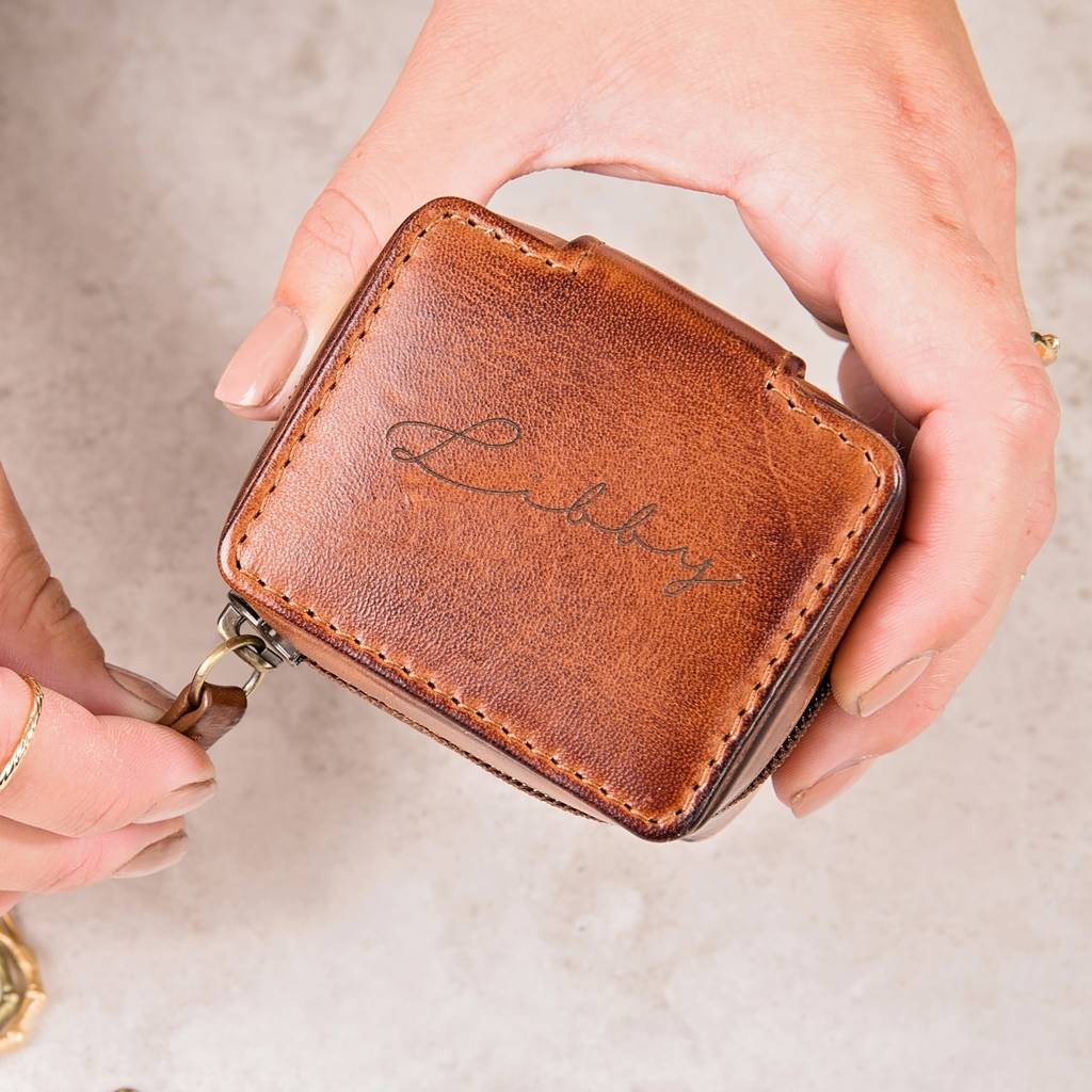 Leather Travel Jewellery Box for her