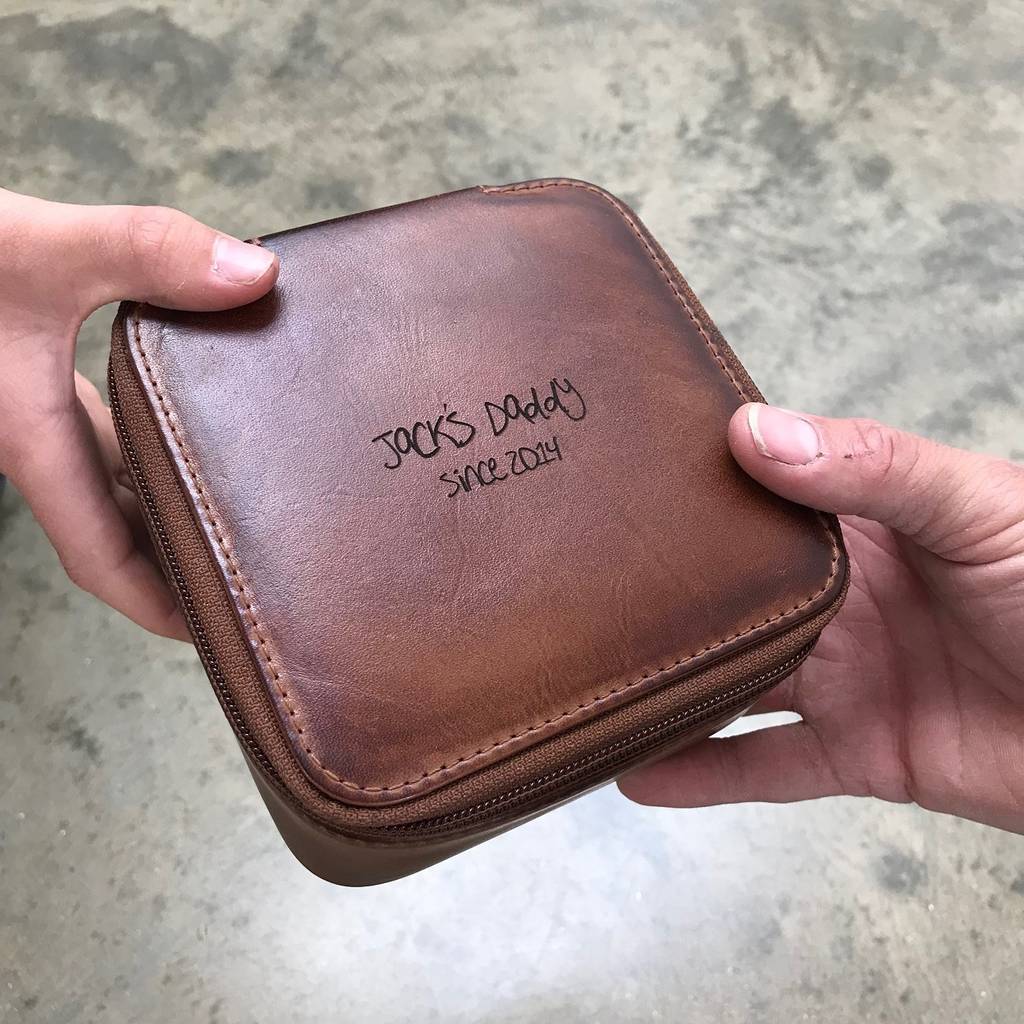 Leather Travel Jewellery Box - Square