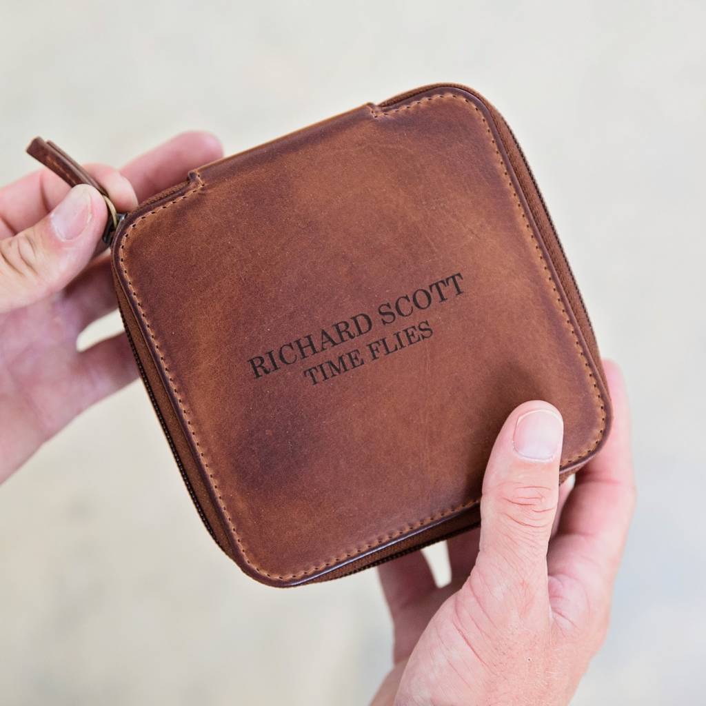 Leather Travel Jewellery Box - Square