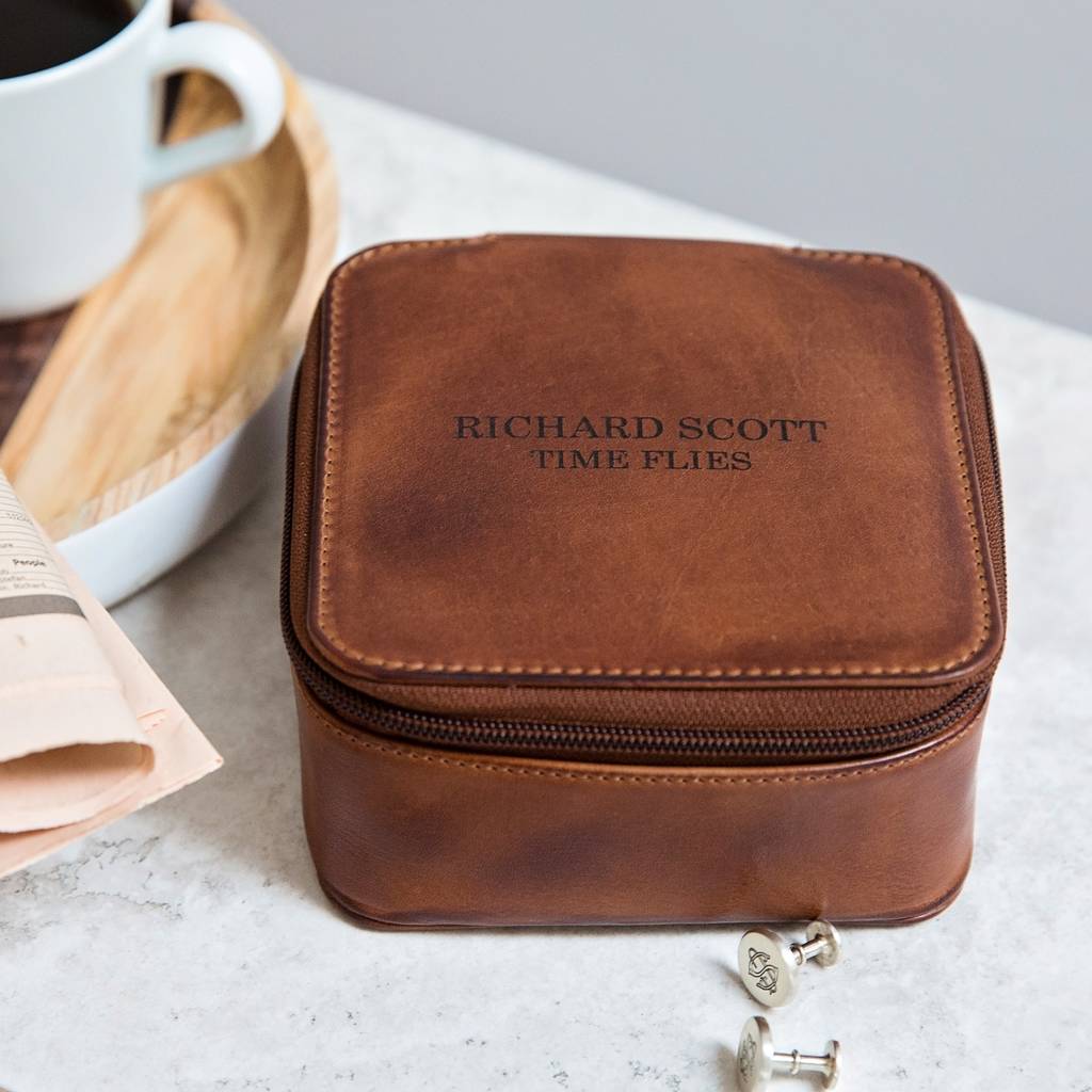 Leather Travel Jewellery Box - Square