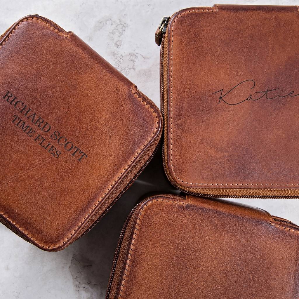 Leather Travel Jewellery Box - Square