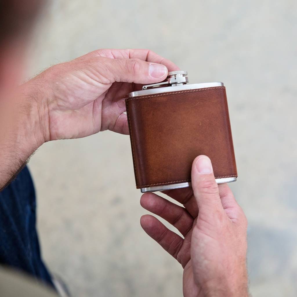 Leather Hip Flask - Anniversary Gift