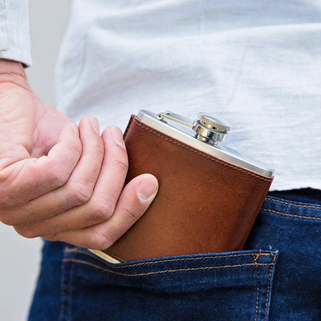Leather Hip Flask - Anniversary Gift
