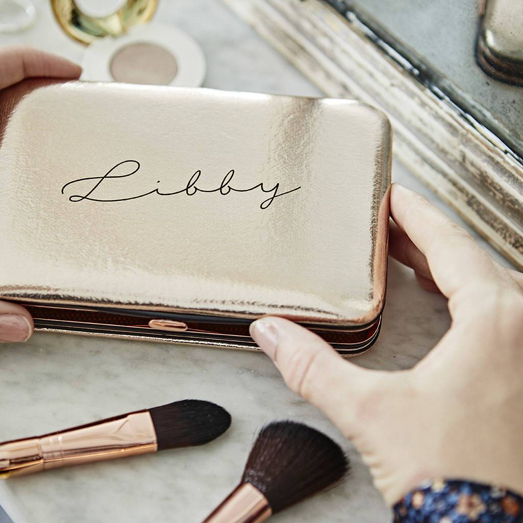 Personalised Make Up Brush Kit - Copper