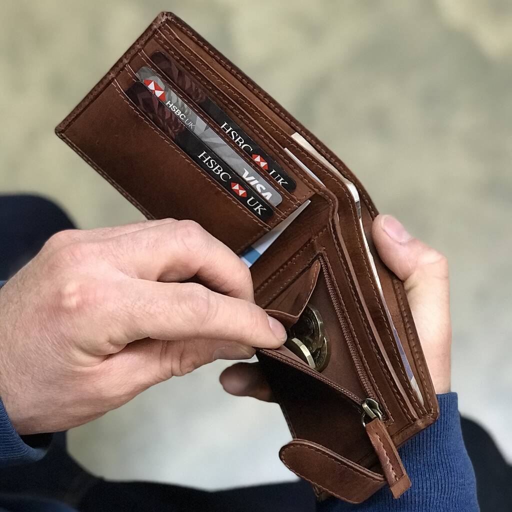 
                  
                    Leather Wallet - cards & coins
                  
                