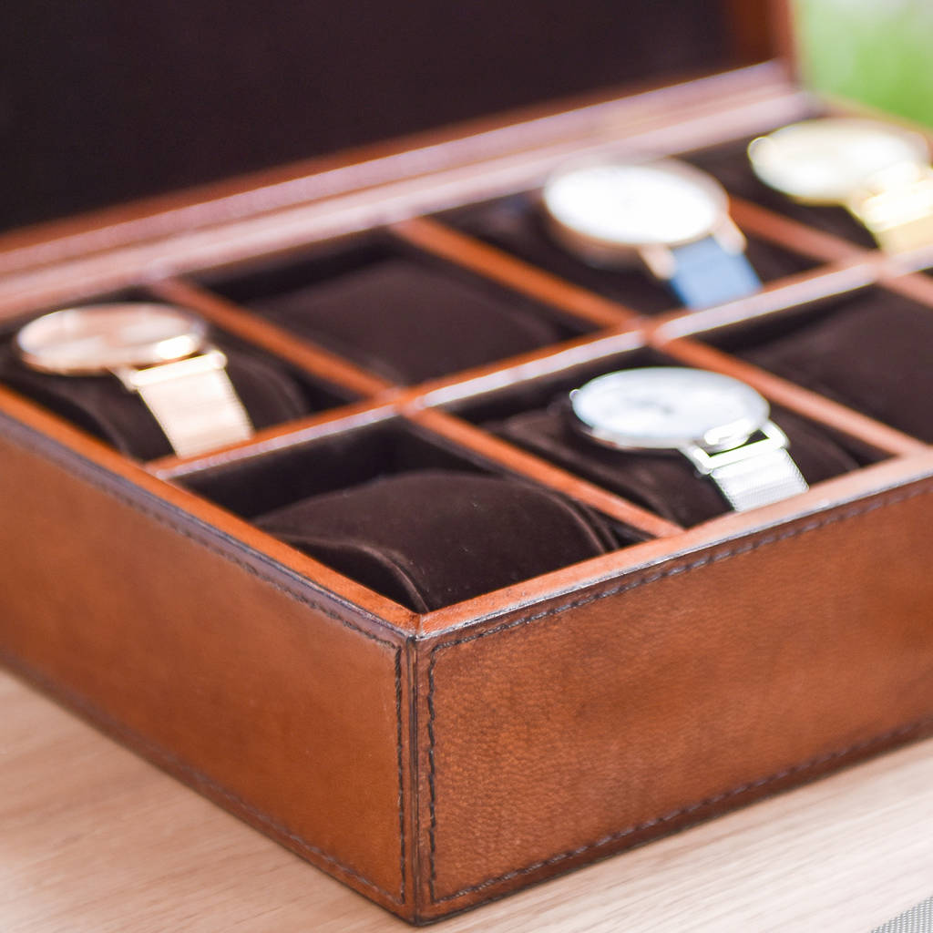Men's Leather Watch Box - Deluxe