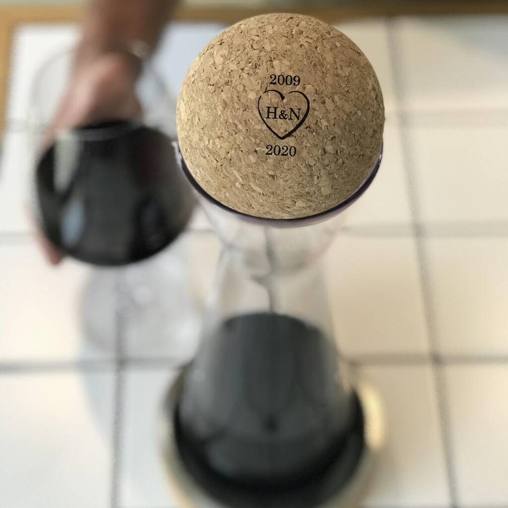 Wine Carafe with Cork Stopper & Coaster - Anniversary Gift