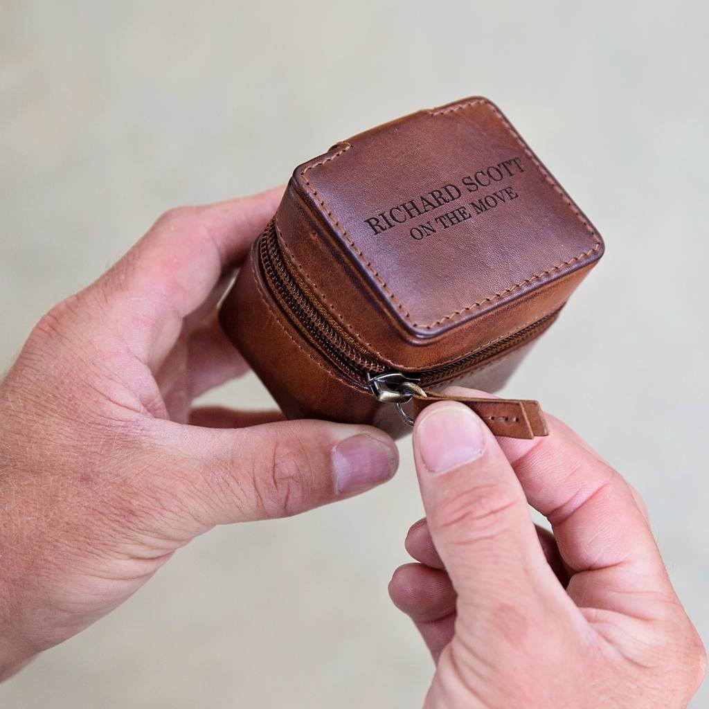 Leather Travel Jewellery Box for him