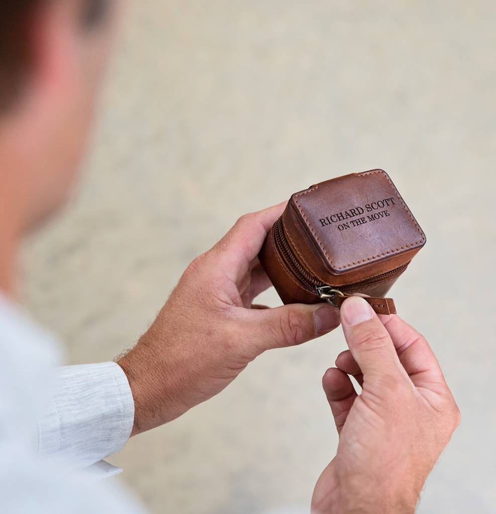 Leather Travel Jewellery Box for him