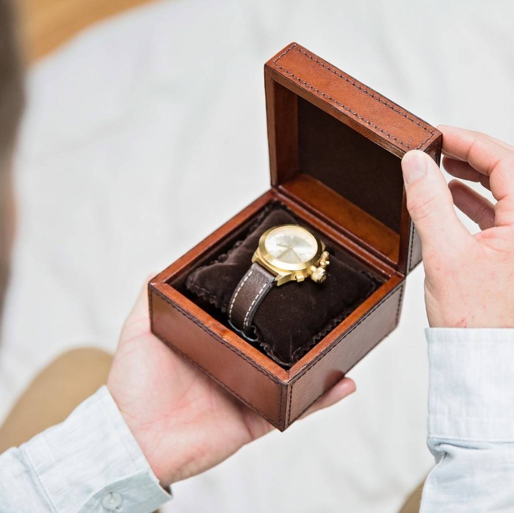 Men's Leather Watch Box - Single