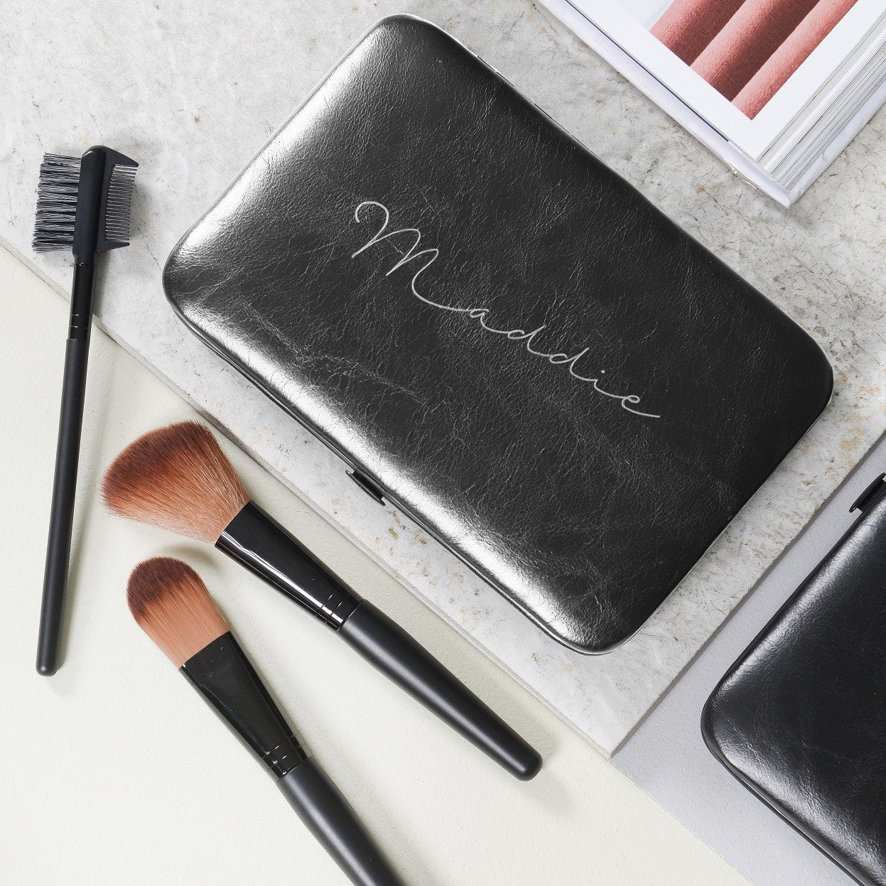 Personalised Make Up Brush Kit - Black