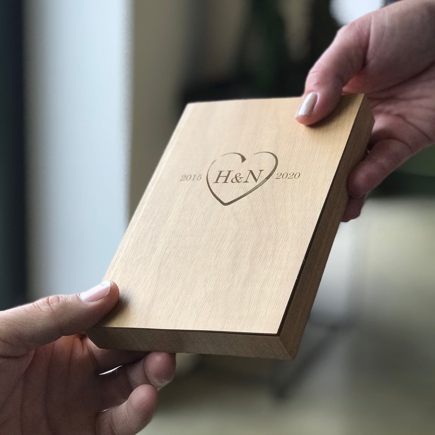 Personalised Wood Notebook - 5th Anniversary Gift