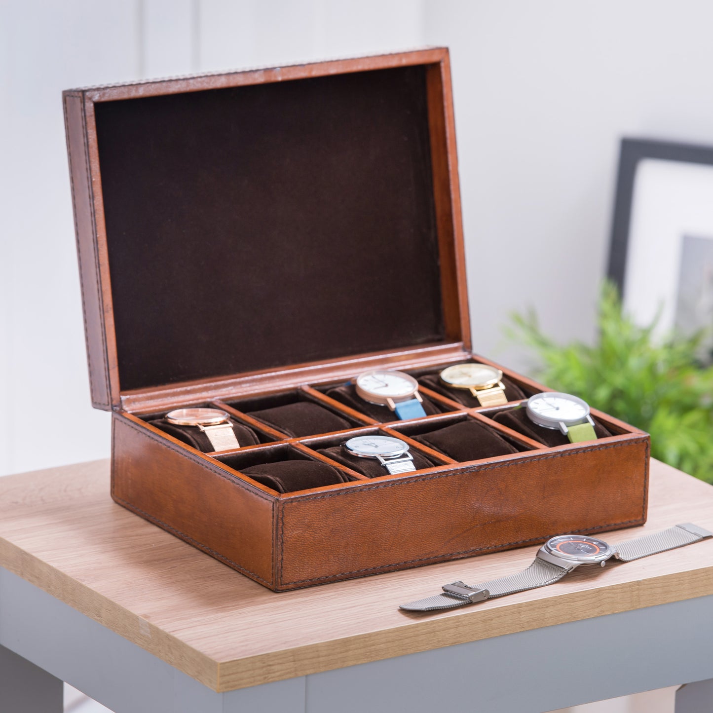 Men's Leather Watch Box - Deluxe