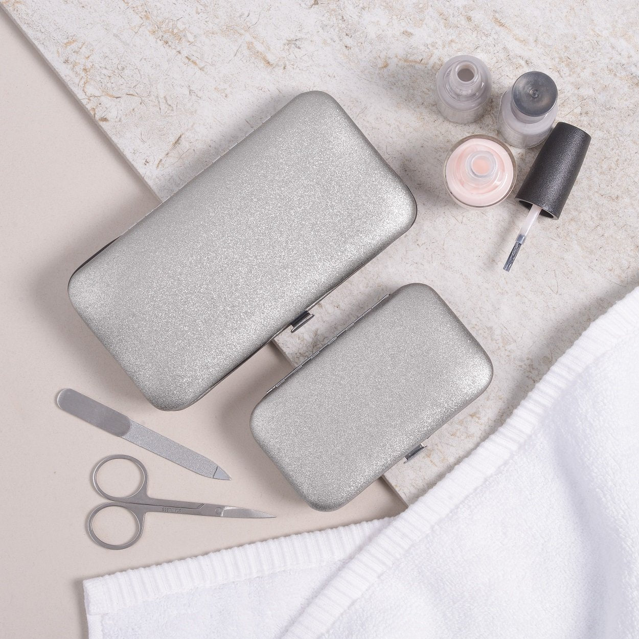 Personalised Manicure Set - Silver Pearl, mini