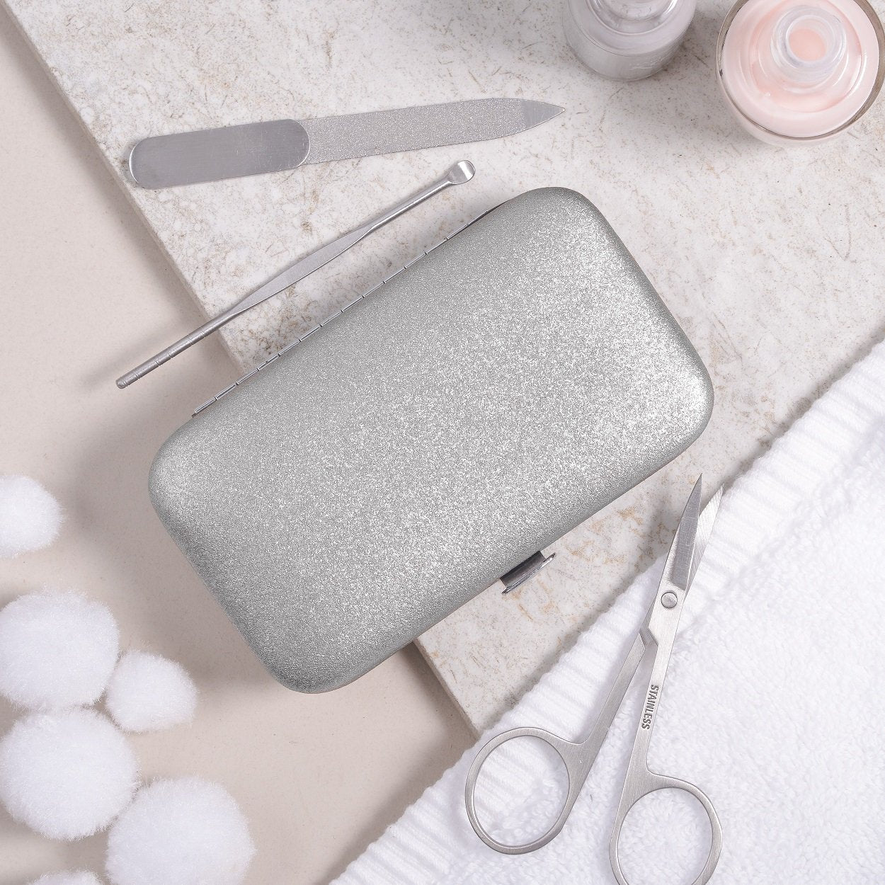 Personalised Manicure Set - Silver Pearl, mini