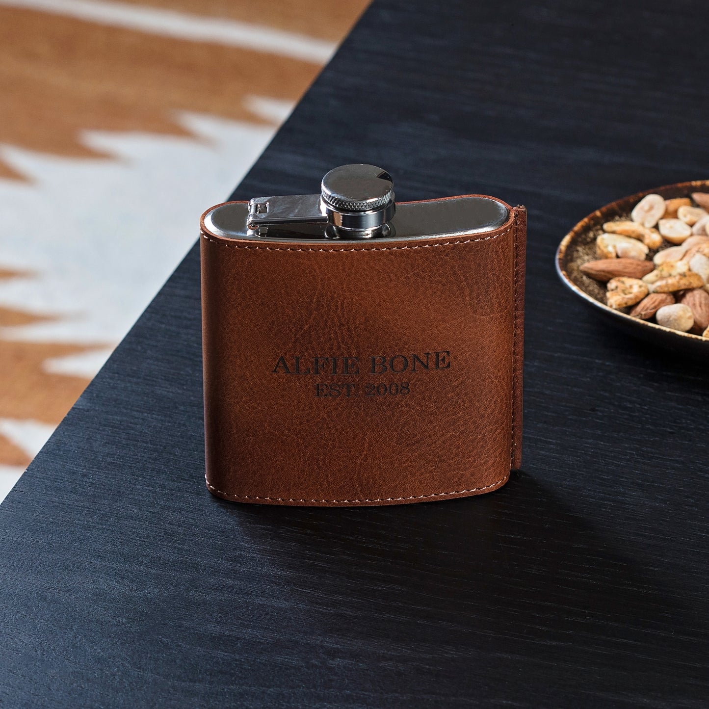 
                  
                    Personalised Leather Hip Flask
                  
                