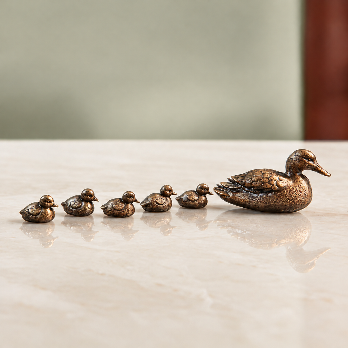 
                  
                    Miniature Bronze Sculpture - Duck with Ducklings
                  
                