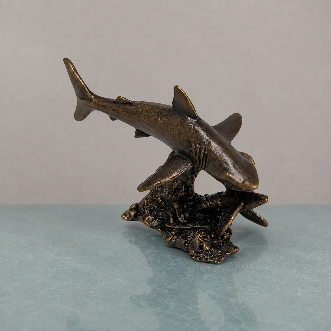 
                  
                    Miniature Bronze Sculpture - Great White Shark
                  
                