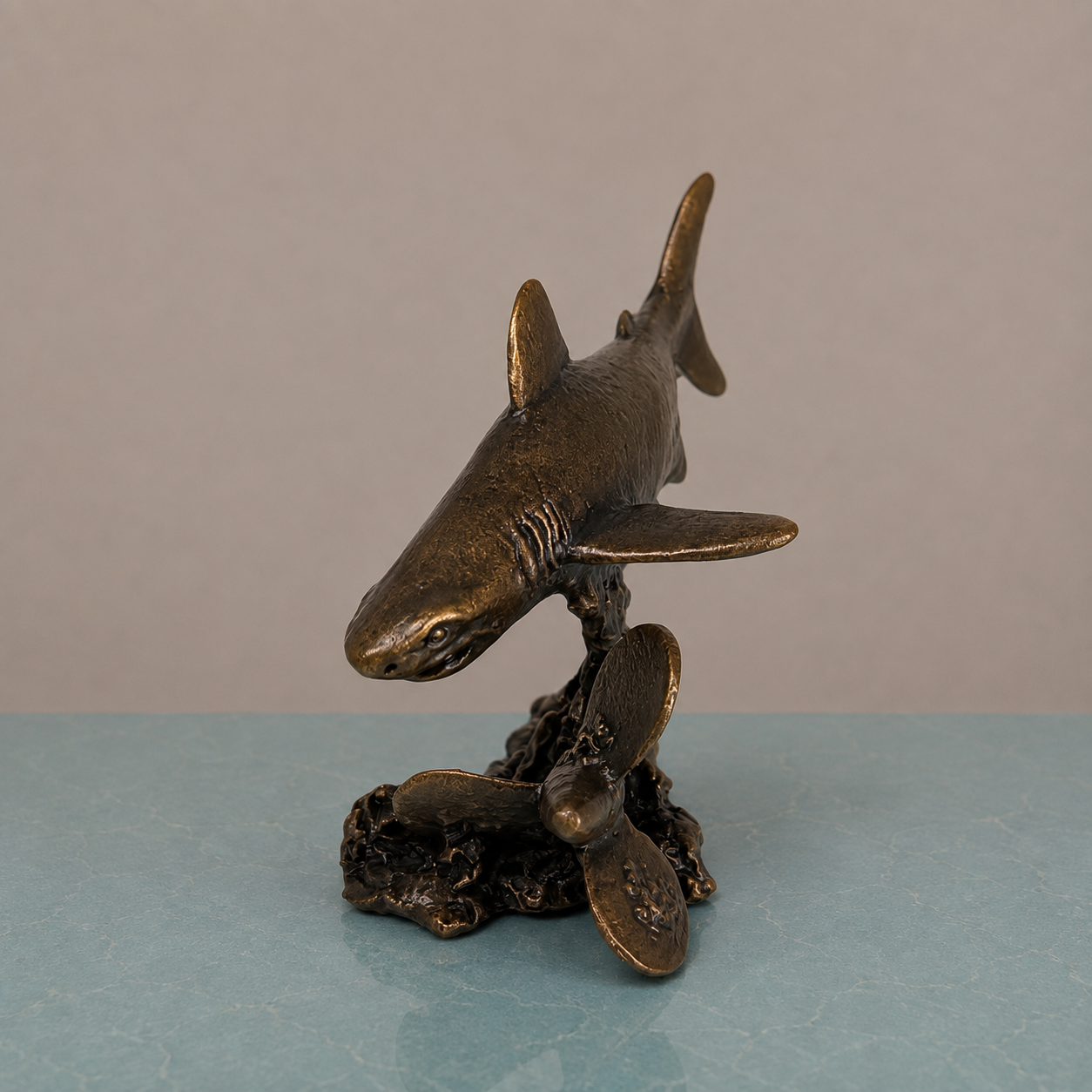 
                  
                    Miniature Bronze Sculpture - Great White Shark
                  
                