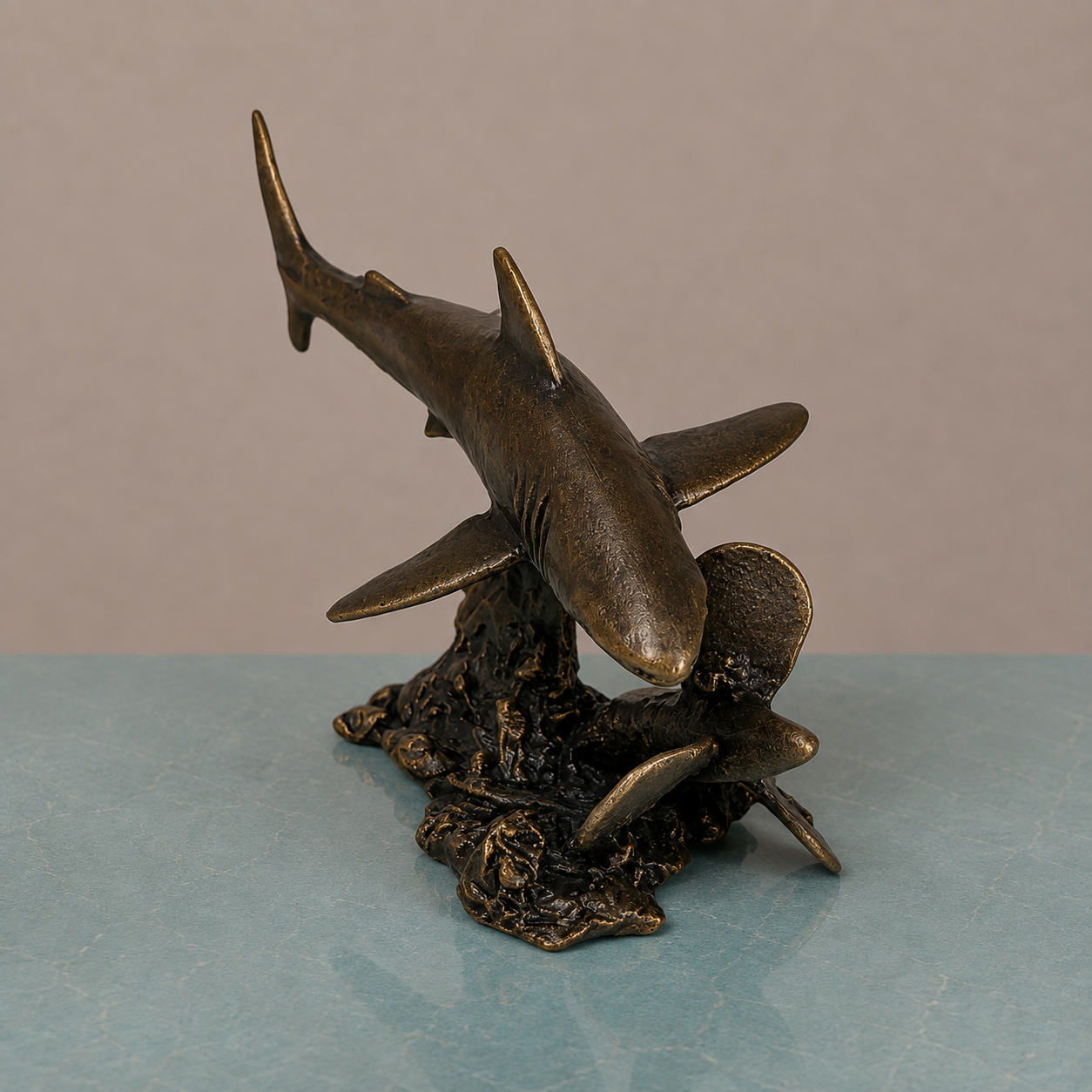 
                  
                    Miniature Bronze Sculpture - Great White Shark
                  
                