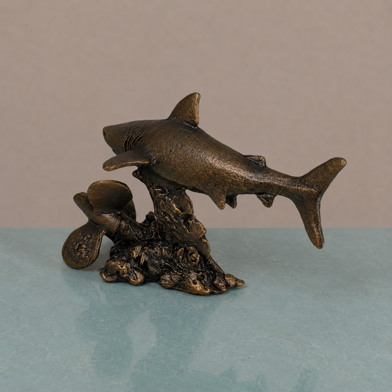 
                  
                    Miniature Bronze Sculpture - Great White Shark
                  
                