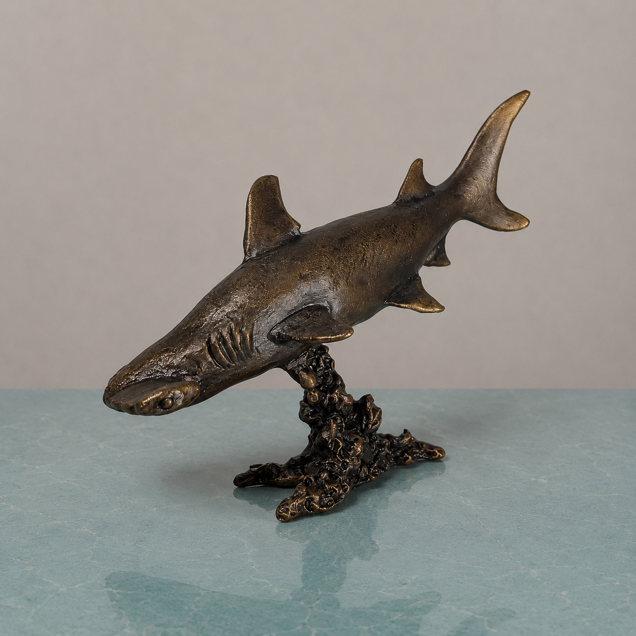 
                  
                    Miniature Bronze Sculpture - Hammerhead Shark
                  
                