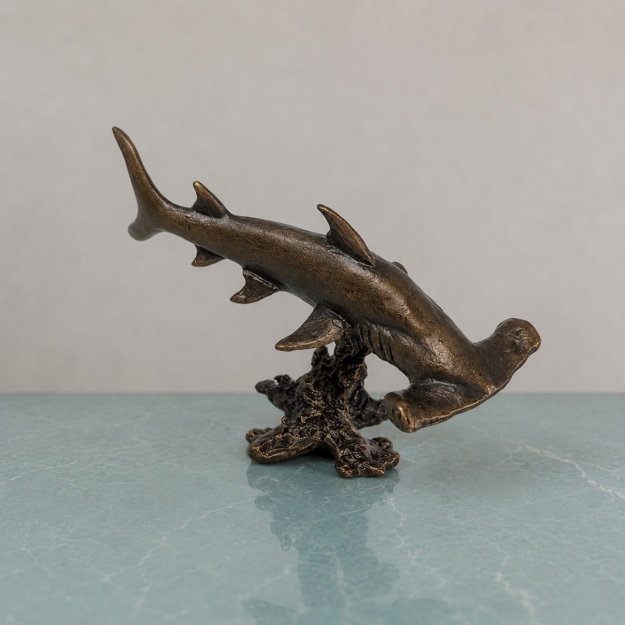 
                  
                    Miniature Bronze Sculpture - Hammerhead Shark
                  
                