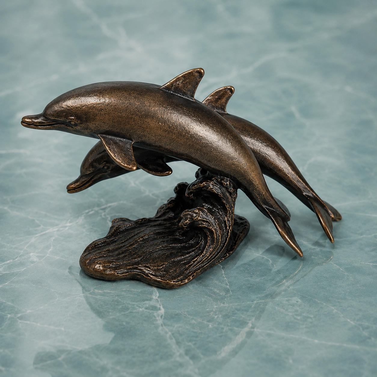 
                  
                    Miniature Bronze Sculpture - Dolphins
                  
                