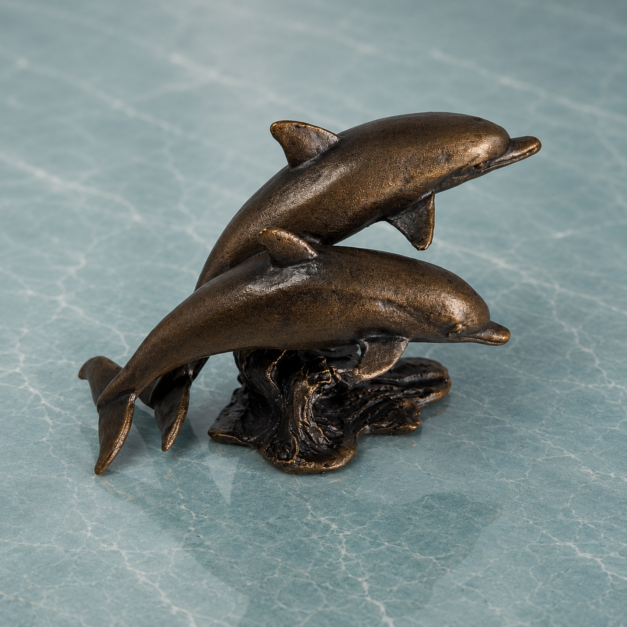 
                  
                    Miniature Bronze Sculpture - Dolphins
                  
                