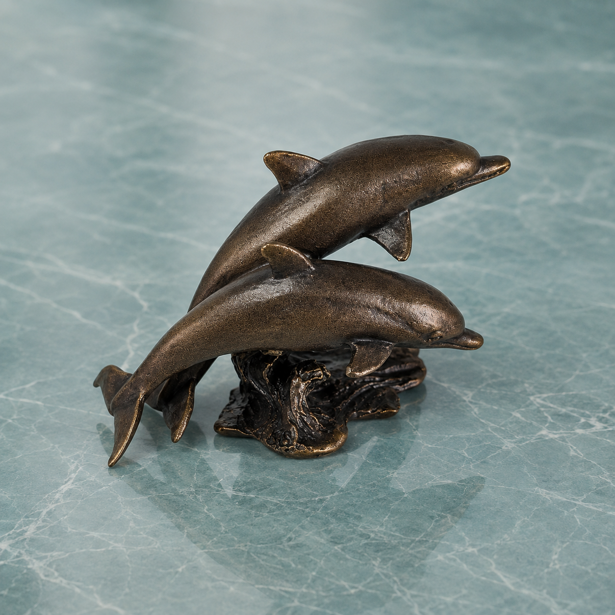 
                  
                    Miniature Bronze Sculpture - Dolphins
                  
                