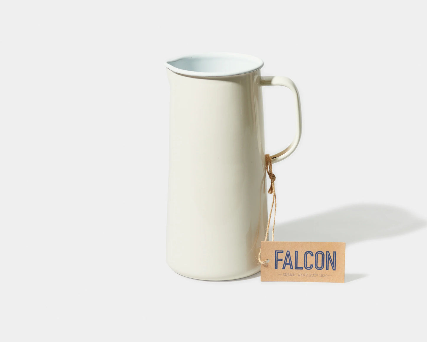
                  
                    Falcon enamel jug in Cream. 10-year anniversary gift.
                  
                