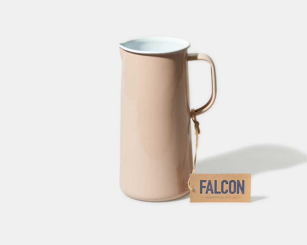 
                  
                    Falcon enamel jug in Marie Rose pink. 10-year anniversary gift.
                  
                