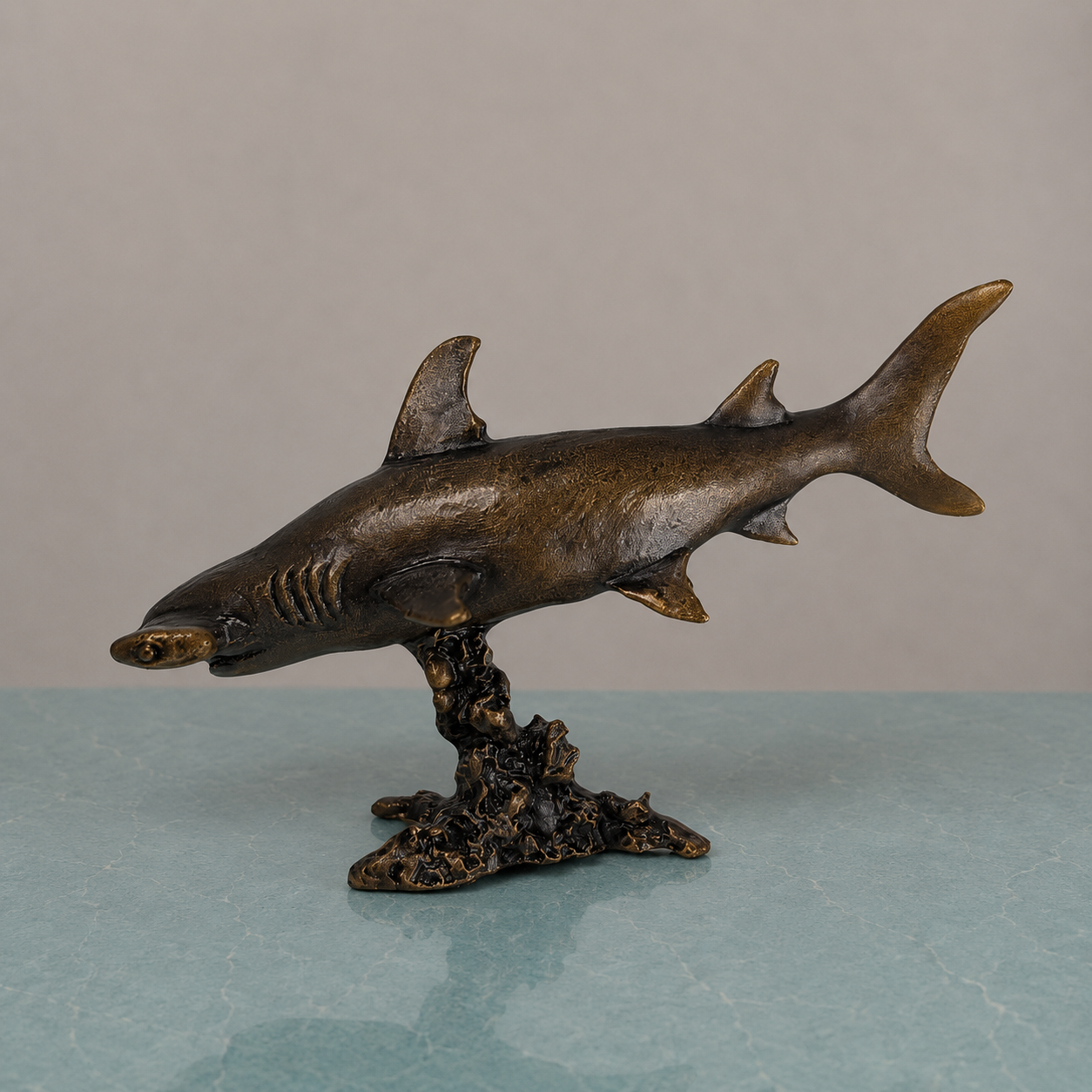 
                  
                    Miniature Bronze Sculpture - Hammerhead Shark
                  
                