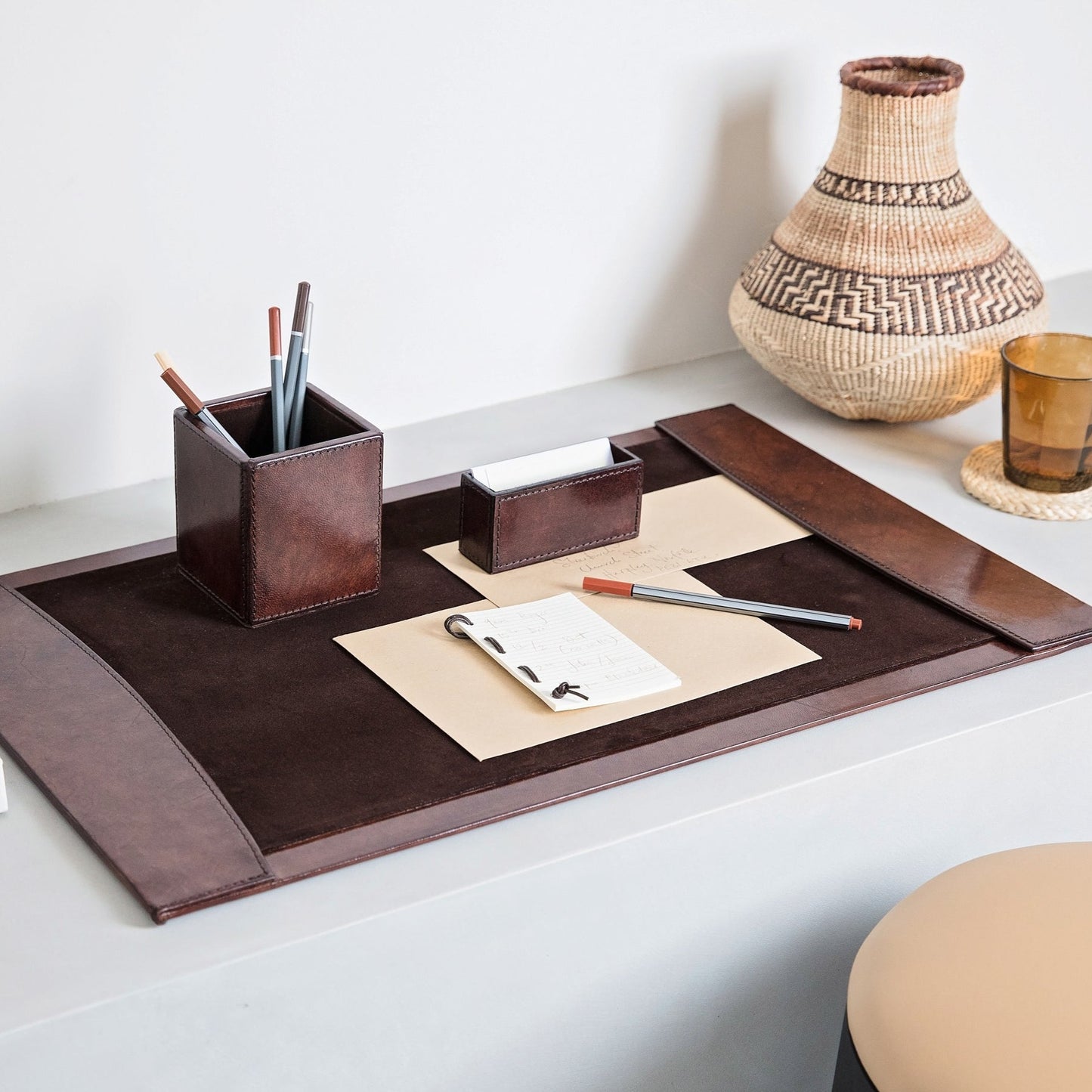 
                  
                    Leather Desk Set, Suffolk - Brown
                  
                