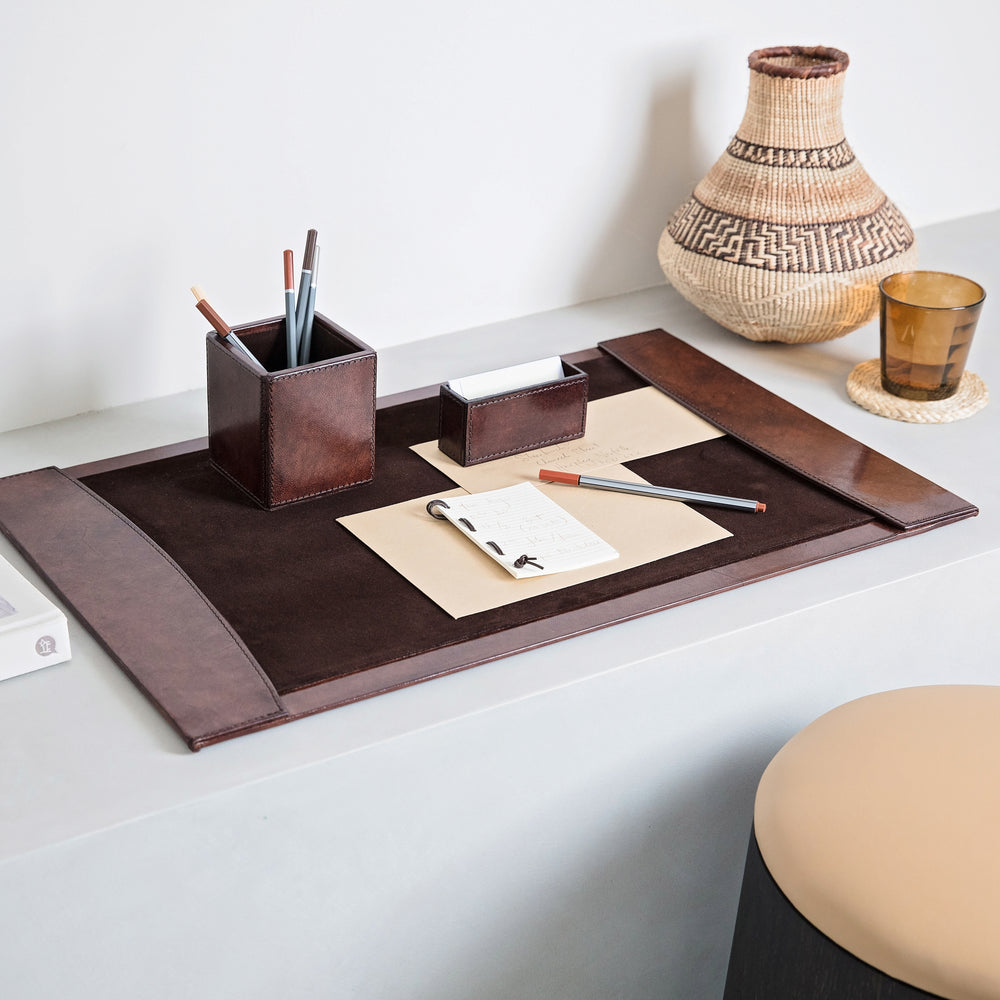Leather Desk Blotter - Brown – Ginger Rose