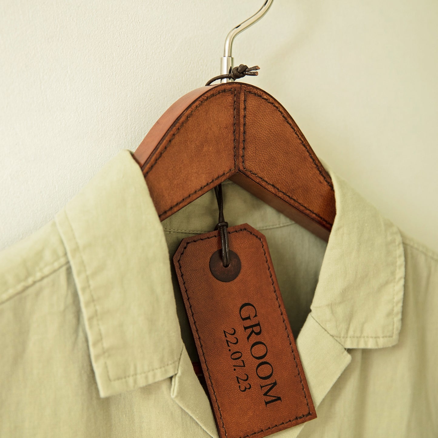 
                  
                    Personalised Leather Coat Hanger For Him
                  
                