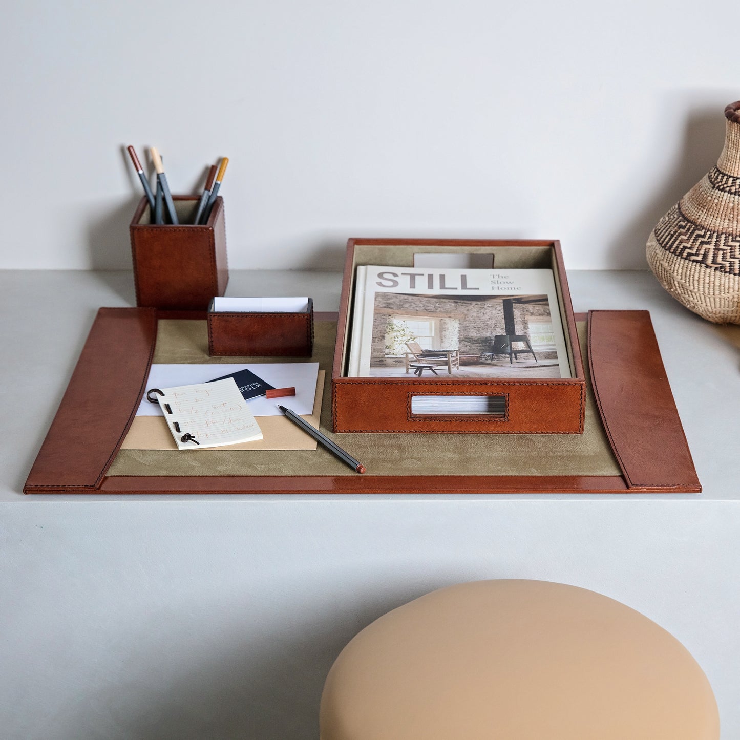 
                  
                    Leather Desk Tray - Tan
                  
                