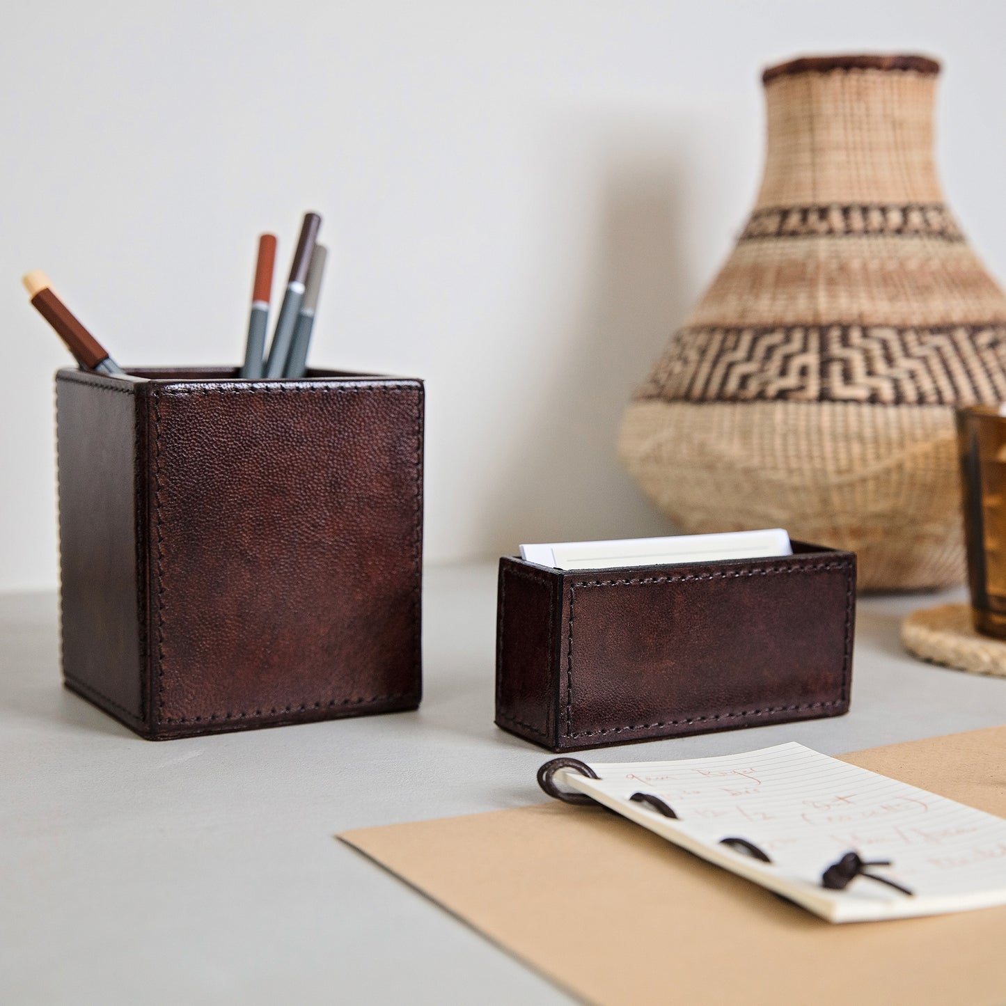 
                  
                    Leather Desk Set, Norfolk - Brown
                  
                