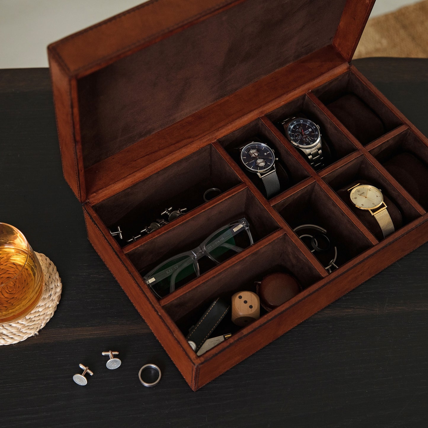 
                  
                    Mens Personalised Leather Watch And Jewellery Box
                  
                