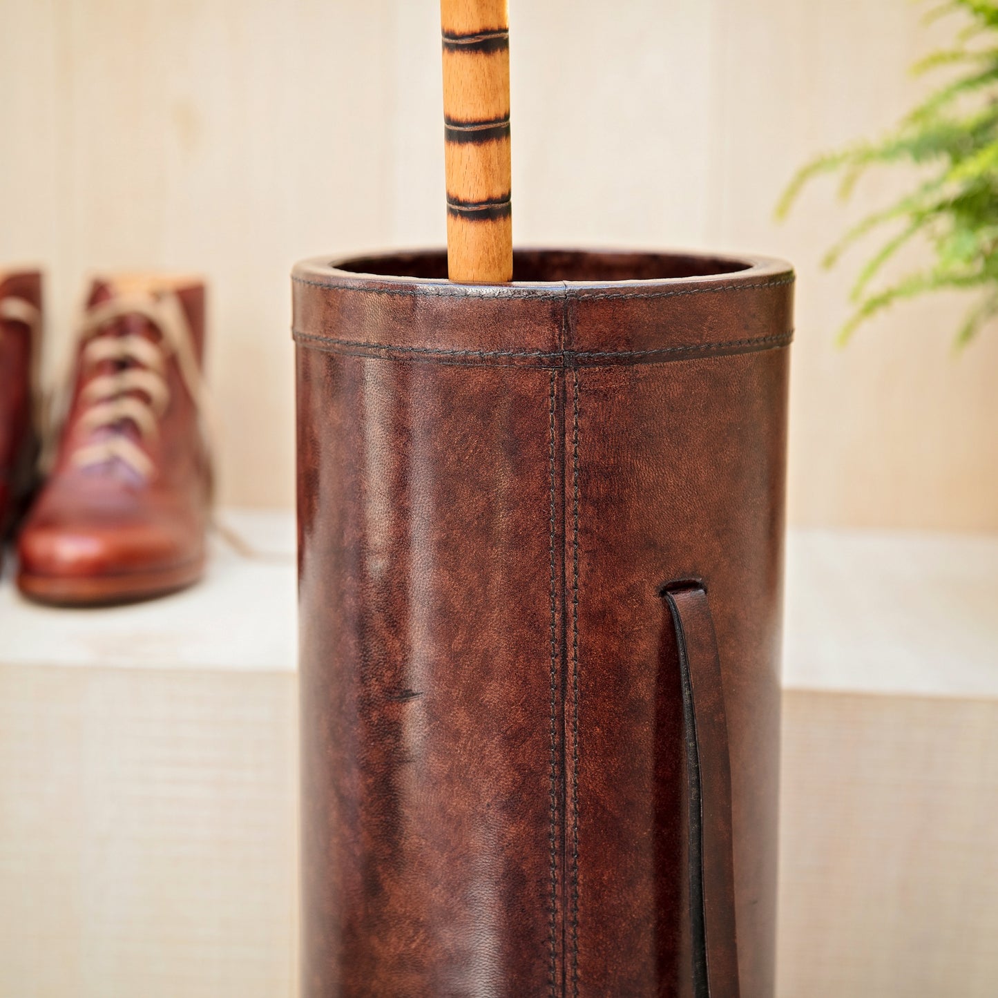 
                  
                    Leather Stick Stand - Brown
                  
                