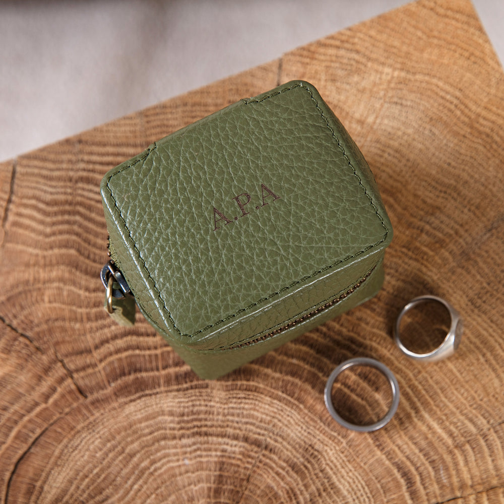 Leather Travel Case - Green