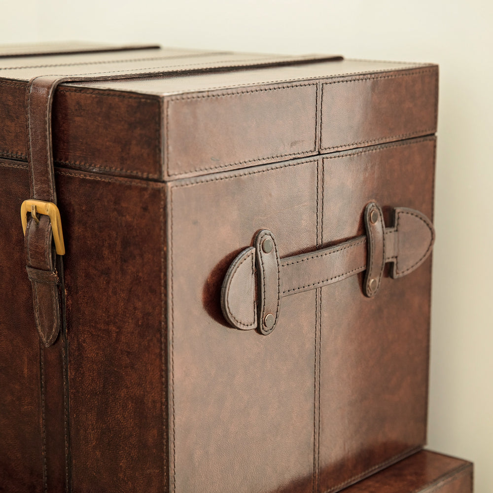 
                  
                    Leather Bedside Table - Brown
                  
                