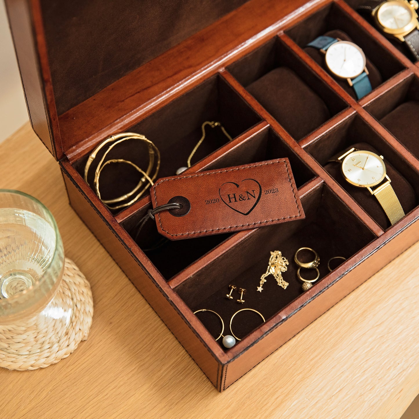 
                  
                    Ladies Personalised Leather Watch And Jewellery Box
                  
                