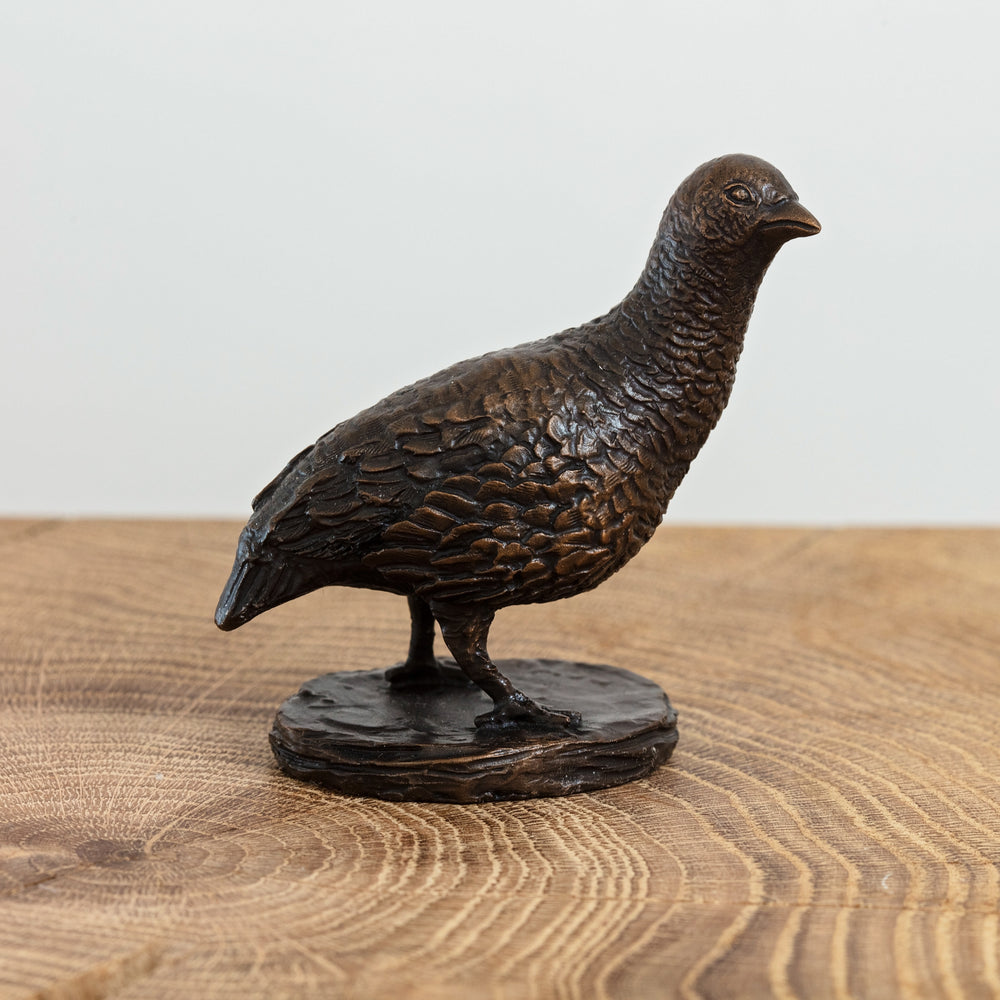 
                  
                    Solid bronze figurine of a partridge. A perfect bronze anniversary gift.
                  
                